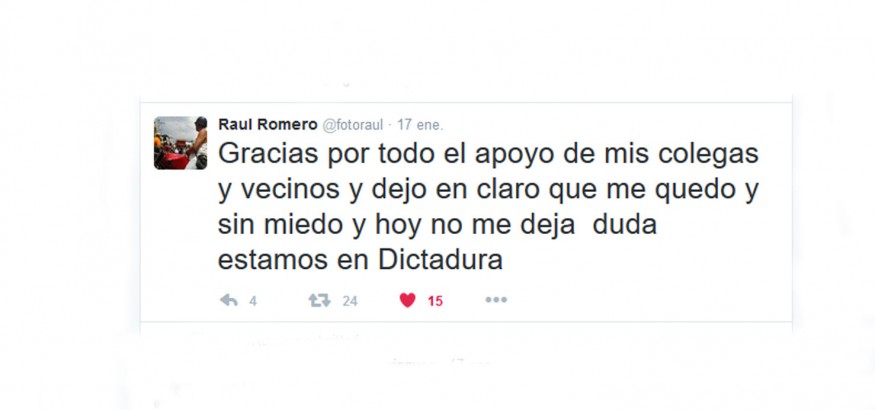 Twitter de Raúl Romero